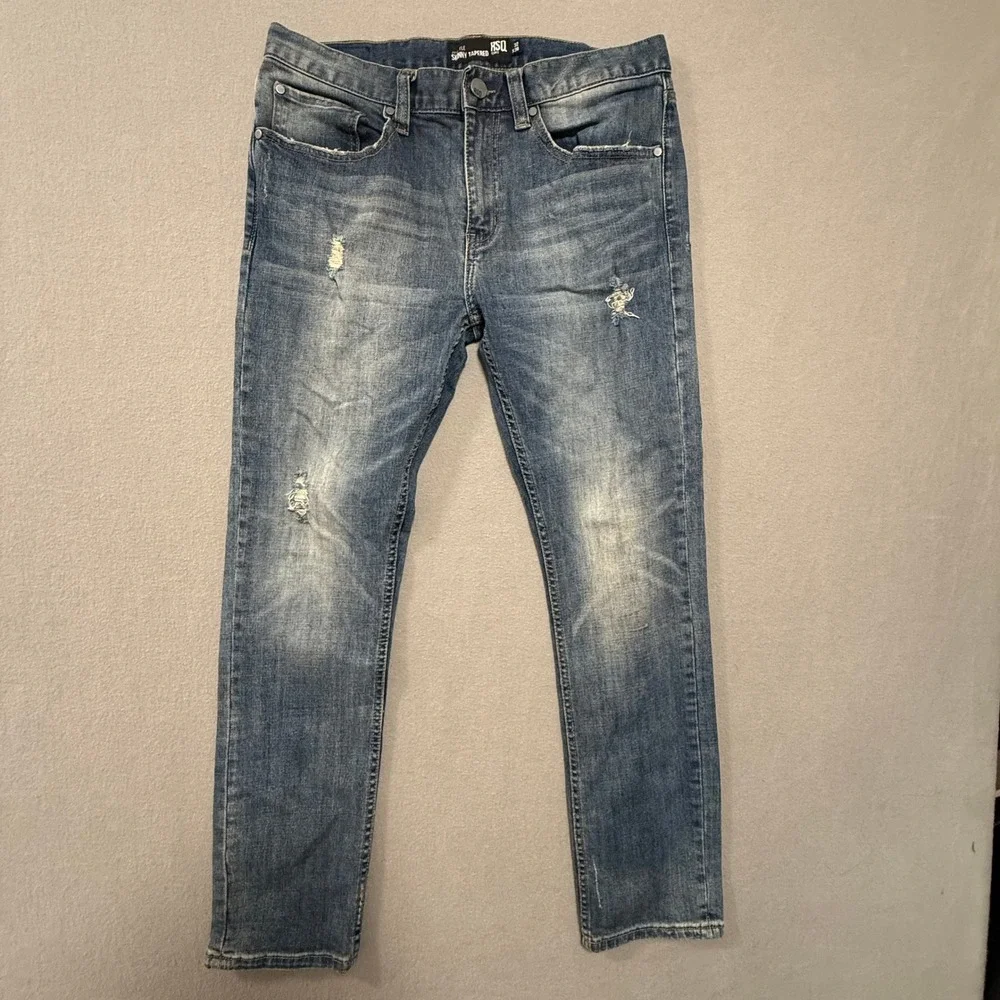 RSQ Seattle Denim Skinny Tapered Distressed Jeans Men‎ 30x32